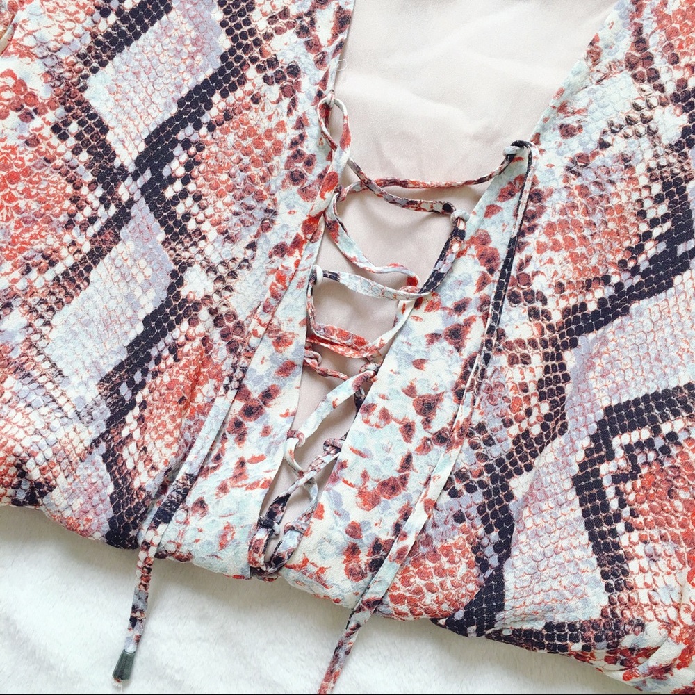 Lovers + Friends Dusty Python Printed Romper - Picture 3 of 8